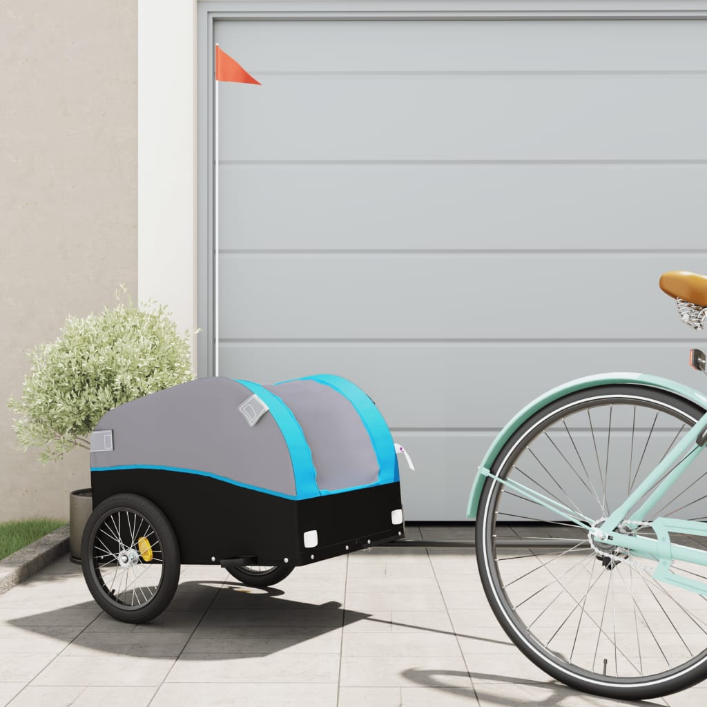 Bike Trailer Black and Blue 30 kg Iron - Tyrell & Tyrell