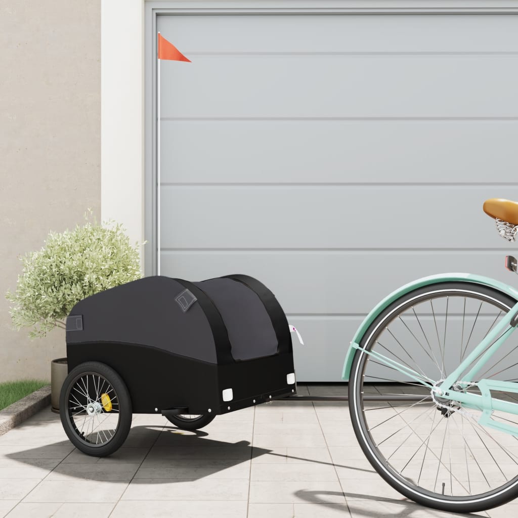 Bike Trailer Black 30 kg Iron - Merlin Deals