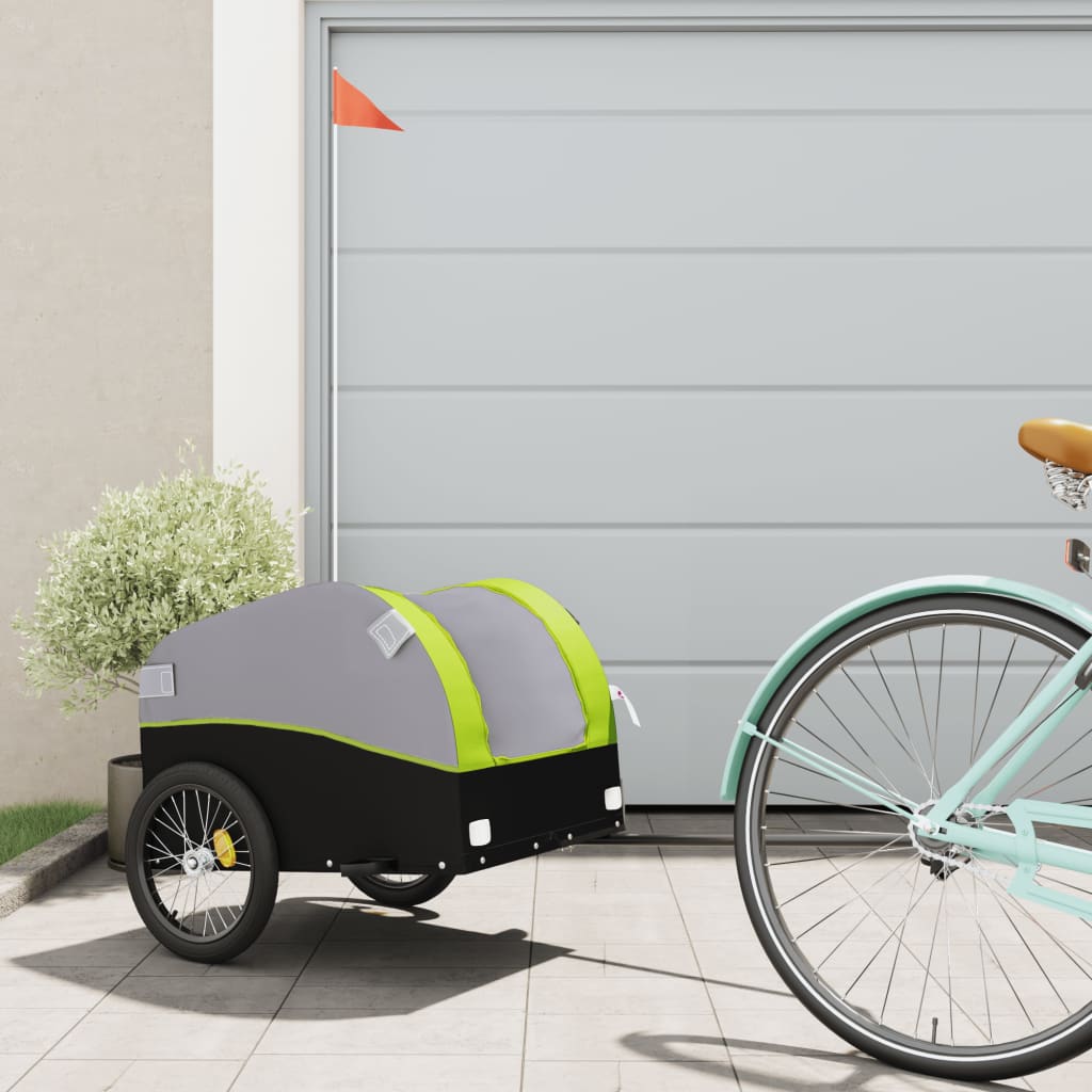 Bike Trailer Black and Green 30 kg Iron - Tyrell & Tyrell