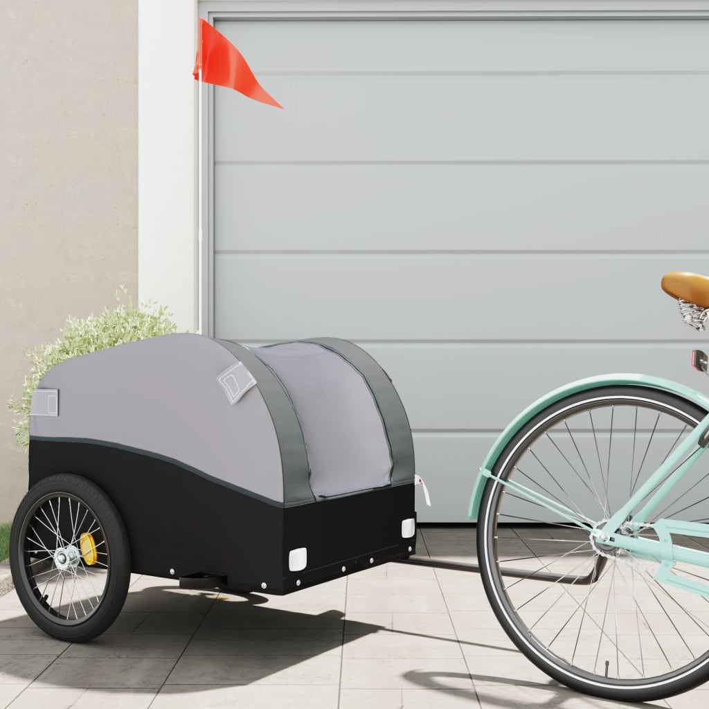 Bike Trailer Black and Grey 45 kg Iron - Discount Dealers