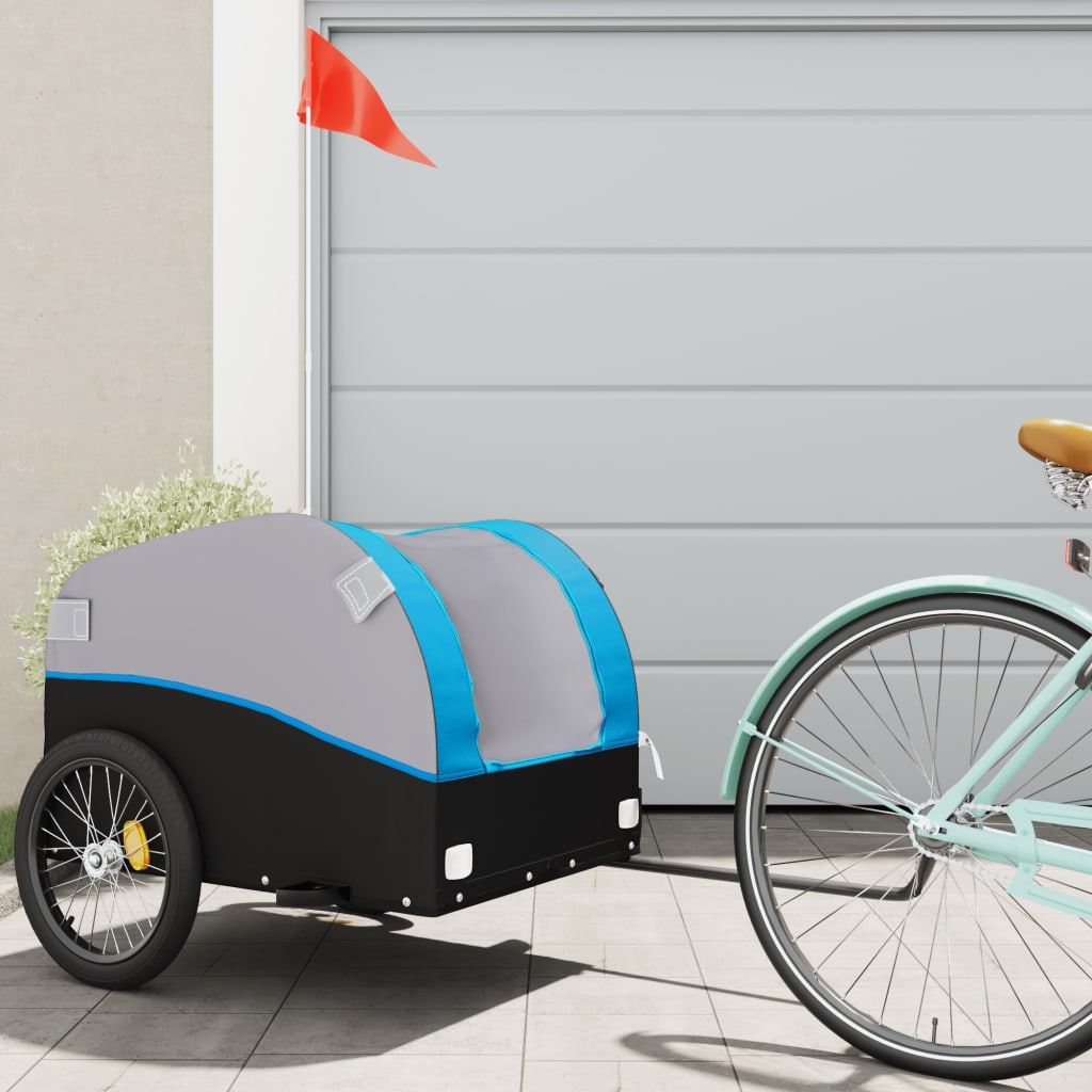 Bike Trailer Black and Blue 45 kg Iron - Tyrell & Tyrell