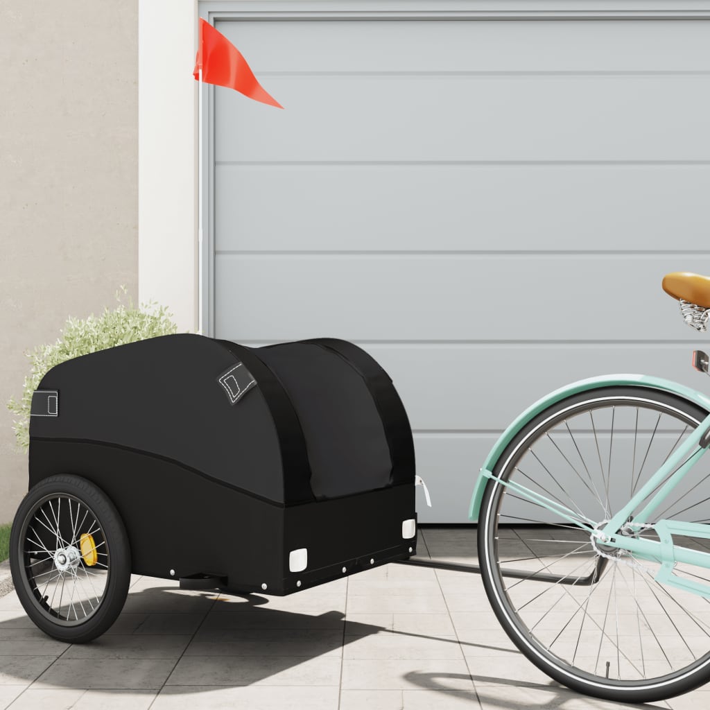 Bike Trailer Black 45 kg Iron - Merlin Deals