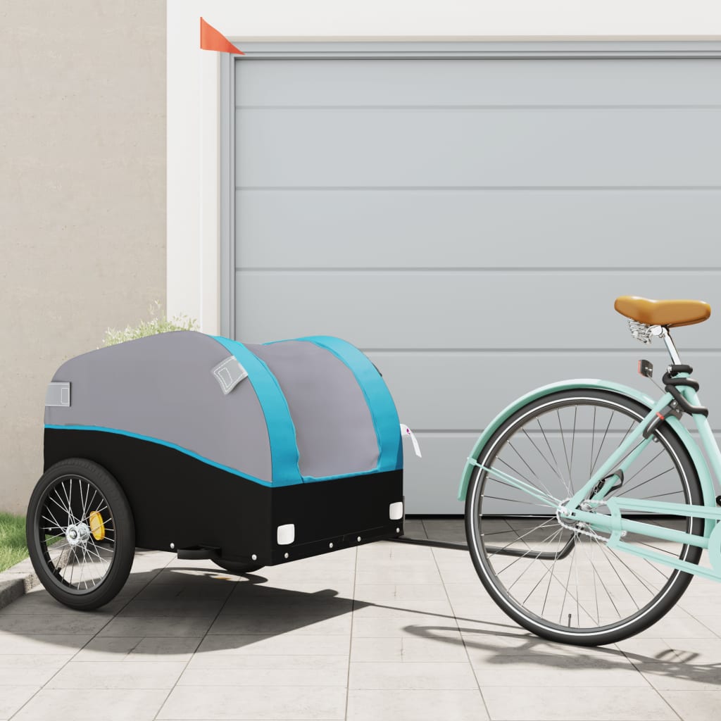 Bike Trailer Black and Blue 45 kg Iron - Tyrell & Tyrell
