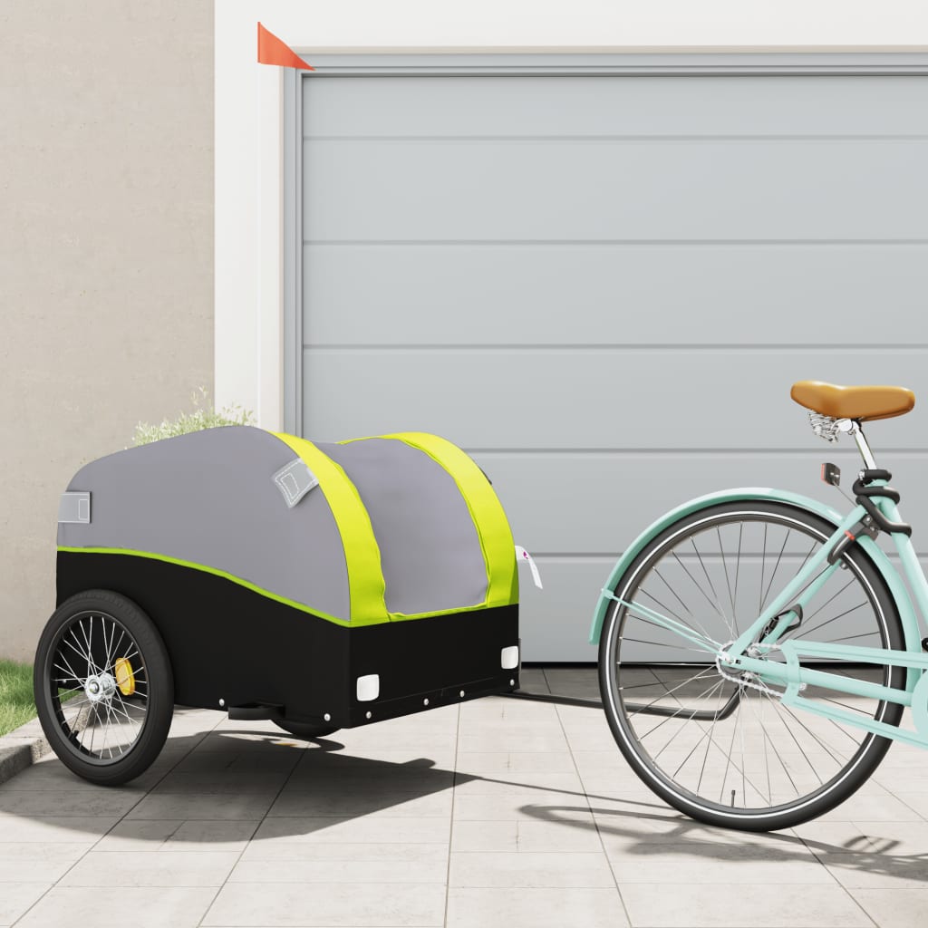Bike Trailer Black and Green 45 kg Iron - Tyrell & Tyrell