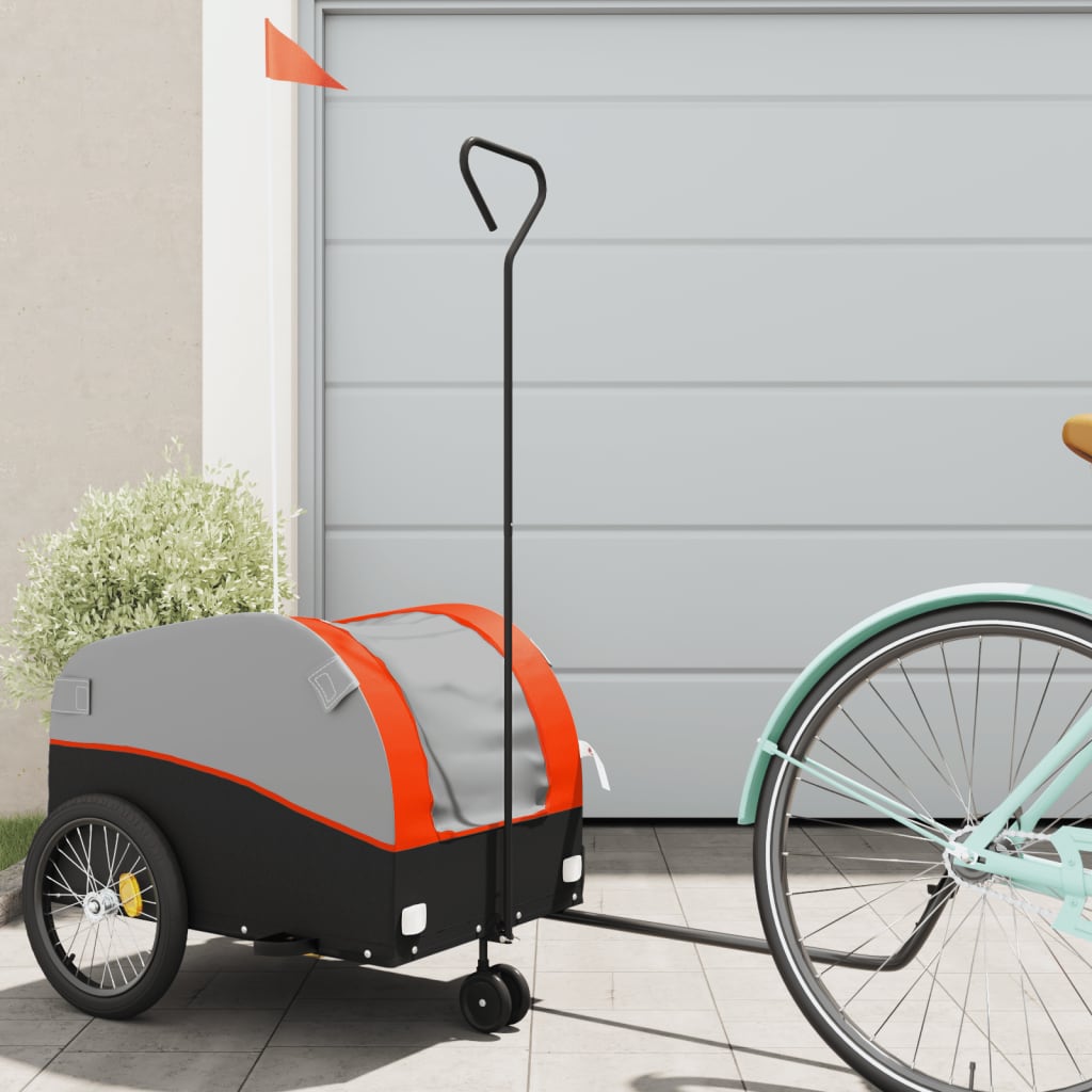 Bike Trailer Black and Orange 30 kg Iron - All Things Good