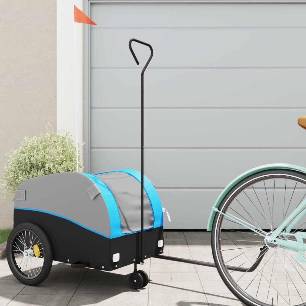 Bike Trailer Black and Blue 30 kg Iron - The Home Maker