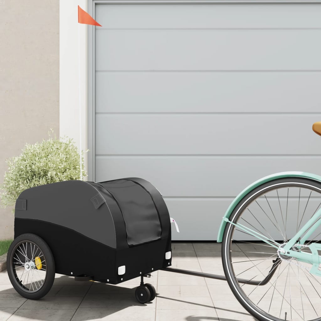 Bike Trailer Black 30 kg Iron - Merlin Deals