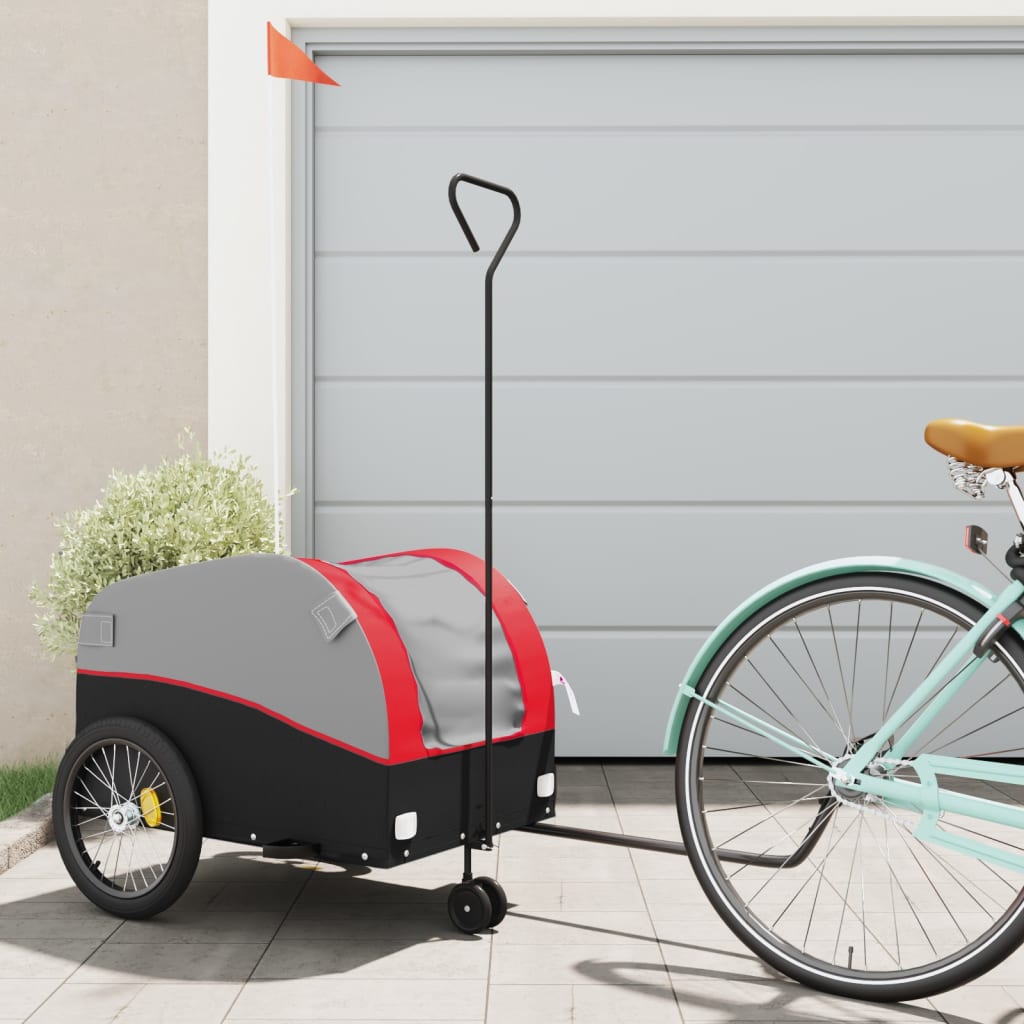 Bike Trailer Black and Red 45 kg Iron - All Things Good