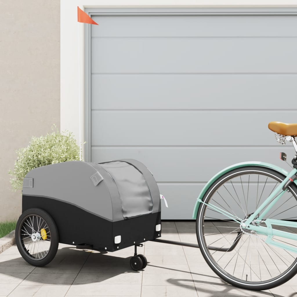 Bike Trailer Black and Grey 45 kg Iron - Style and Chic