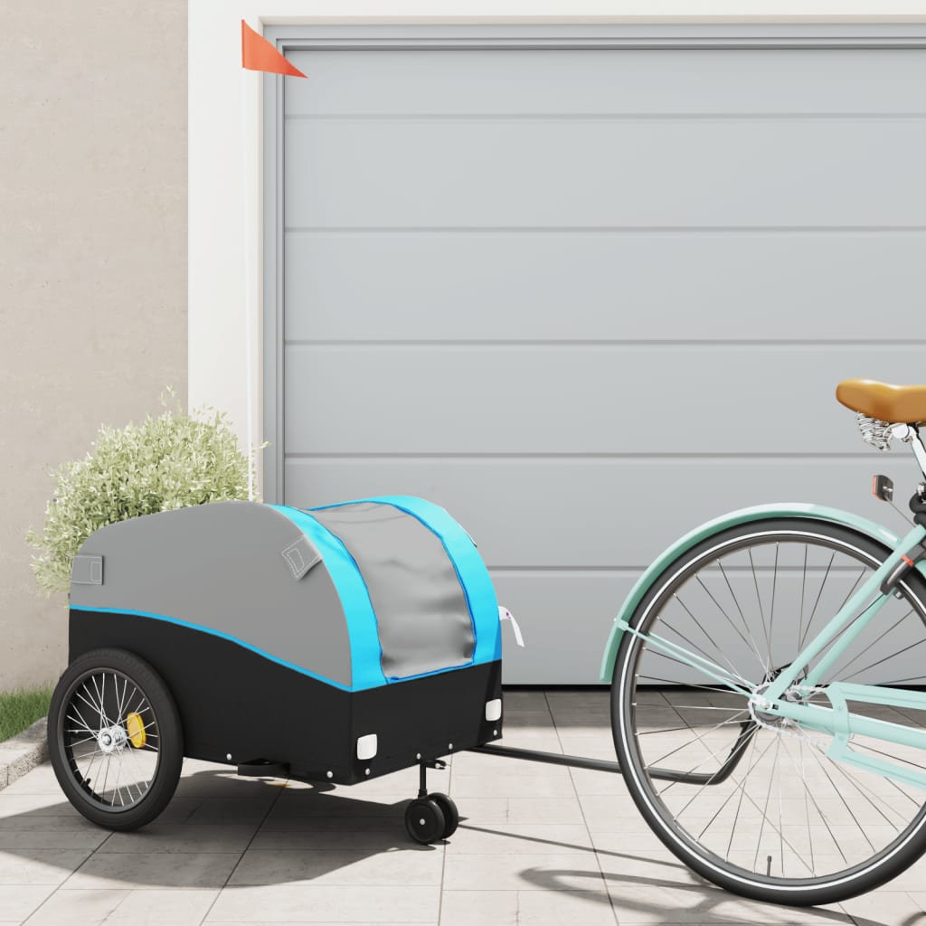 Bike Trailer Black and Blue 45 kg Iron - The Home Maker