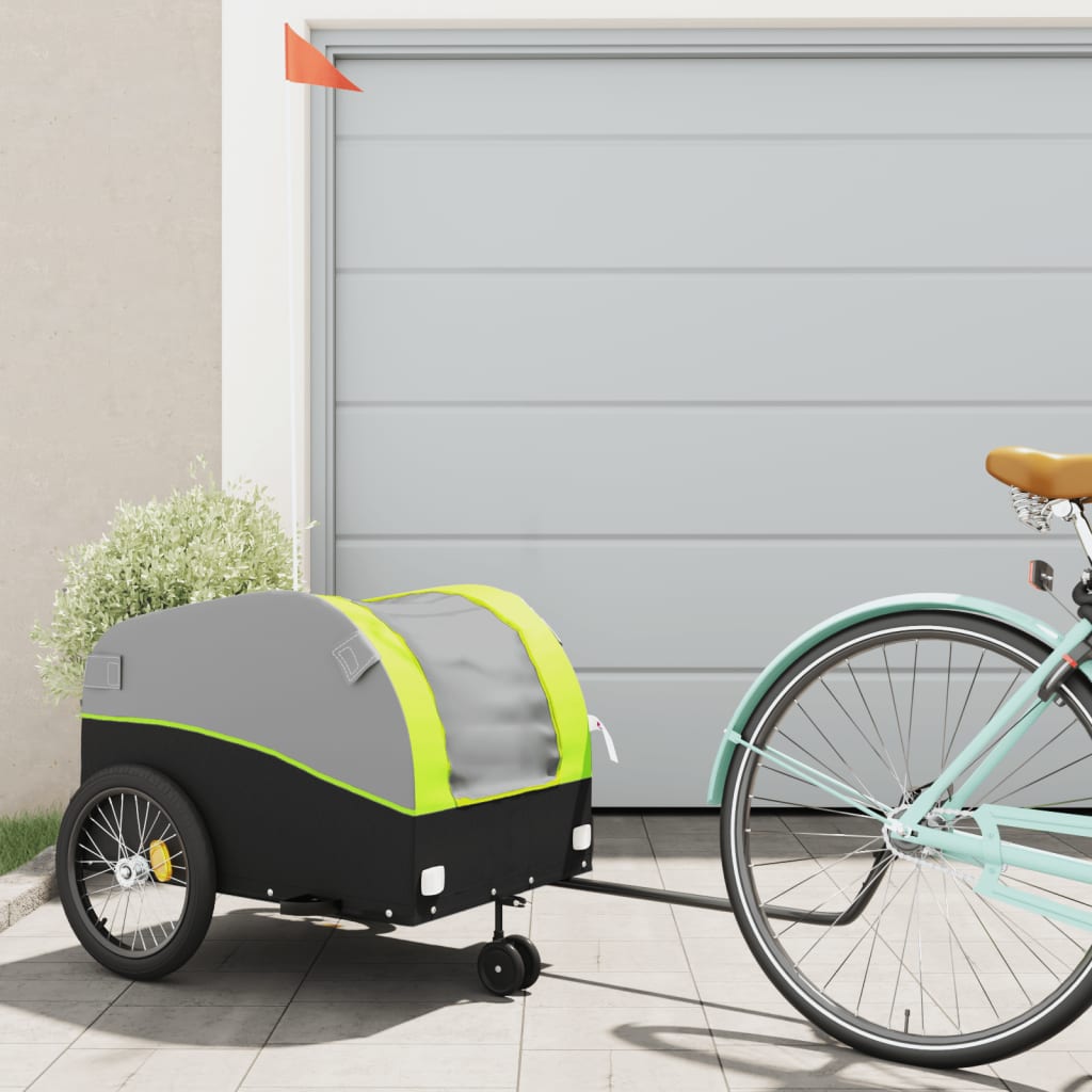 Bike Trailer Black and Green 45 kg Iron - Style and Chic