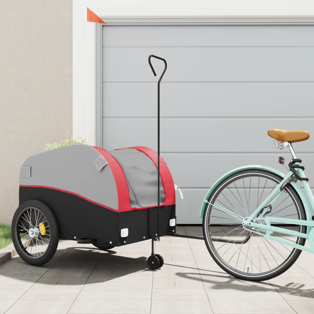 Bike Trailer Black and Red 45 kg Iron - Casper Homes