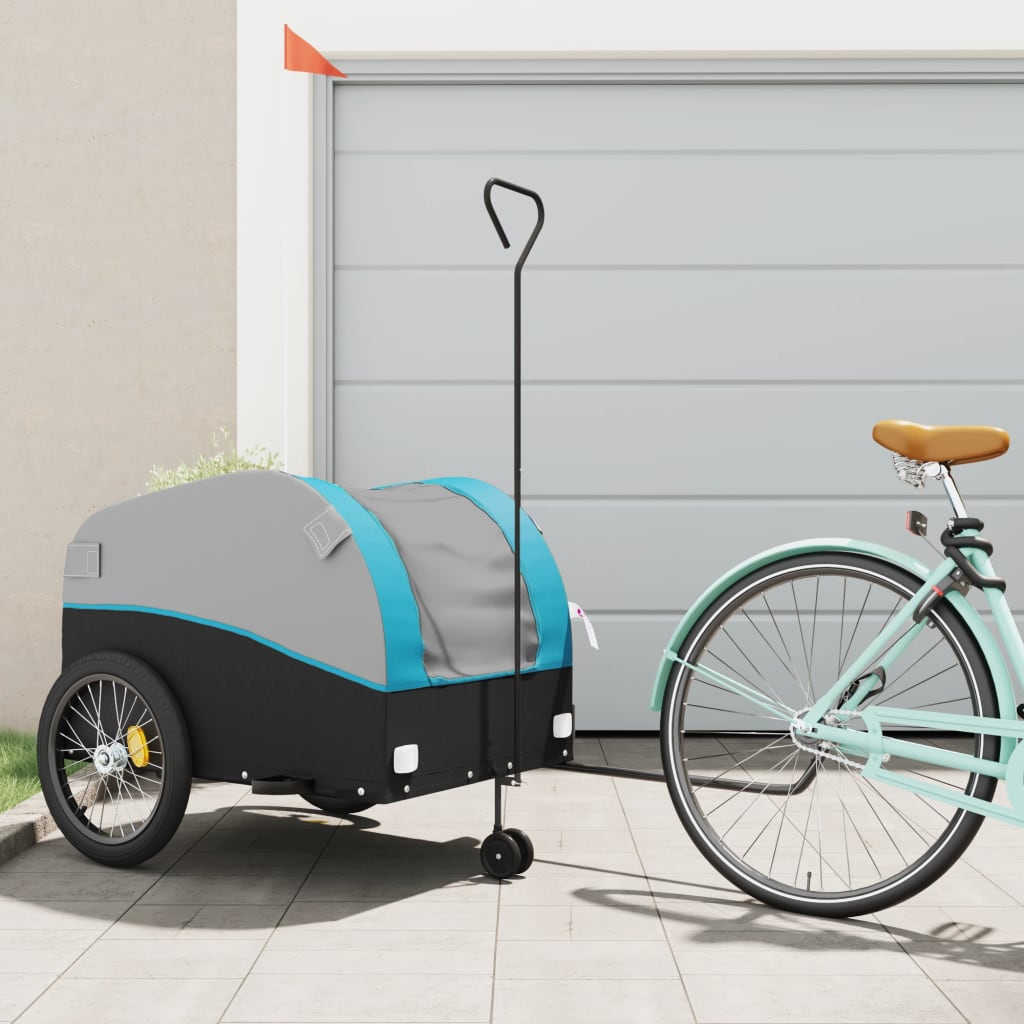 Bike Trailer Black and Blue 45 kg Iron - The Home Maker
