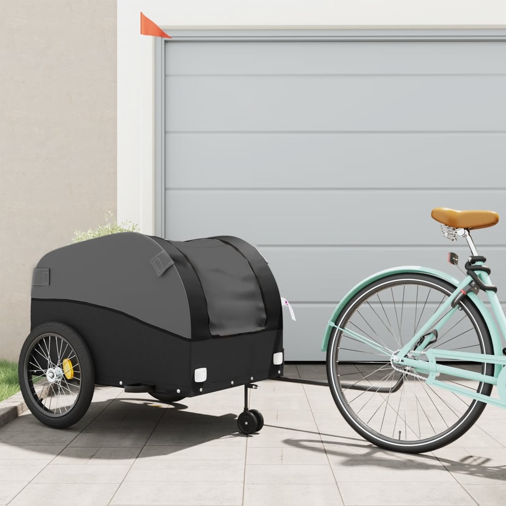 Bike Trailer Black 45 kg Iron - Discount Dealers