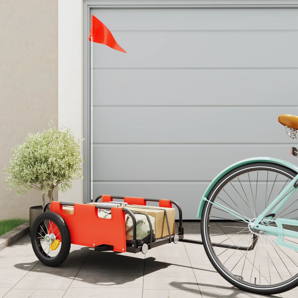 Bike Trailer Orange Oxford Fabric and Iron - Millennium Furniture