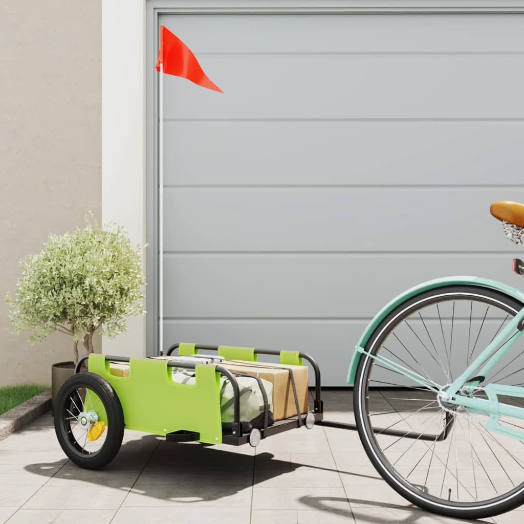 Bike Trailer Green Oxford Fabric and Iron - Millennium Furniture