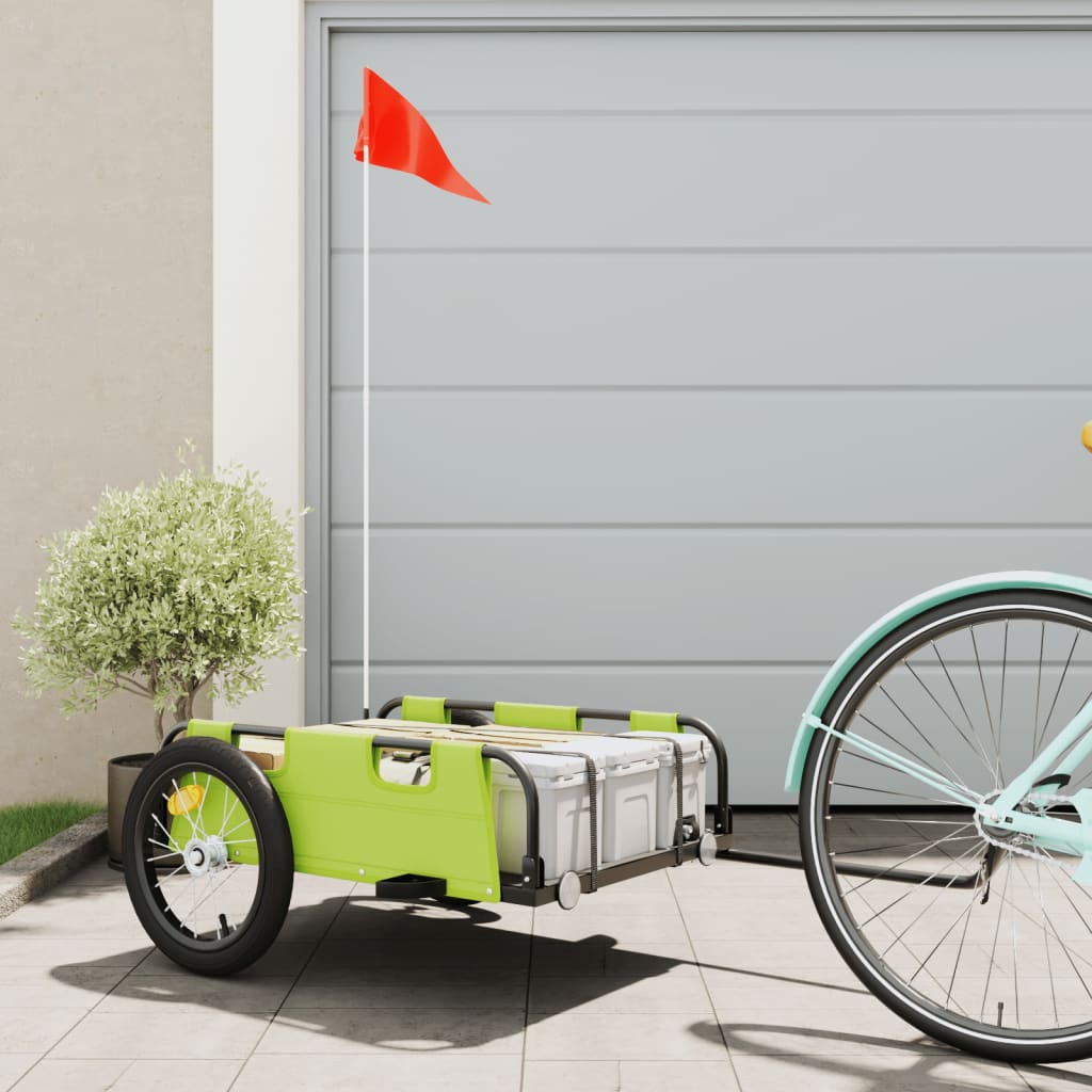 Cargo Bike Trailer Green Oxford Fabric and Iron - Sid & Sam