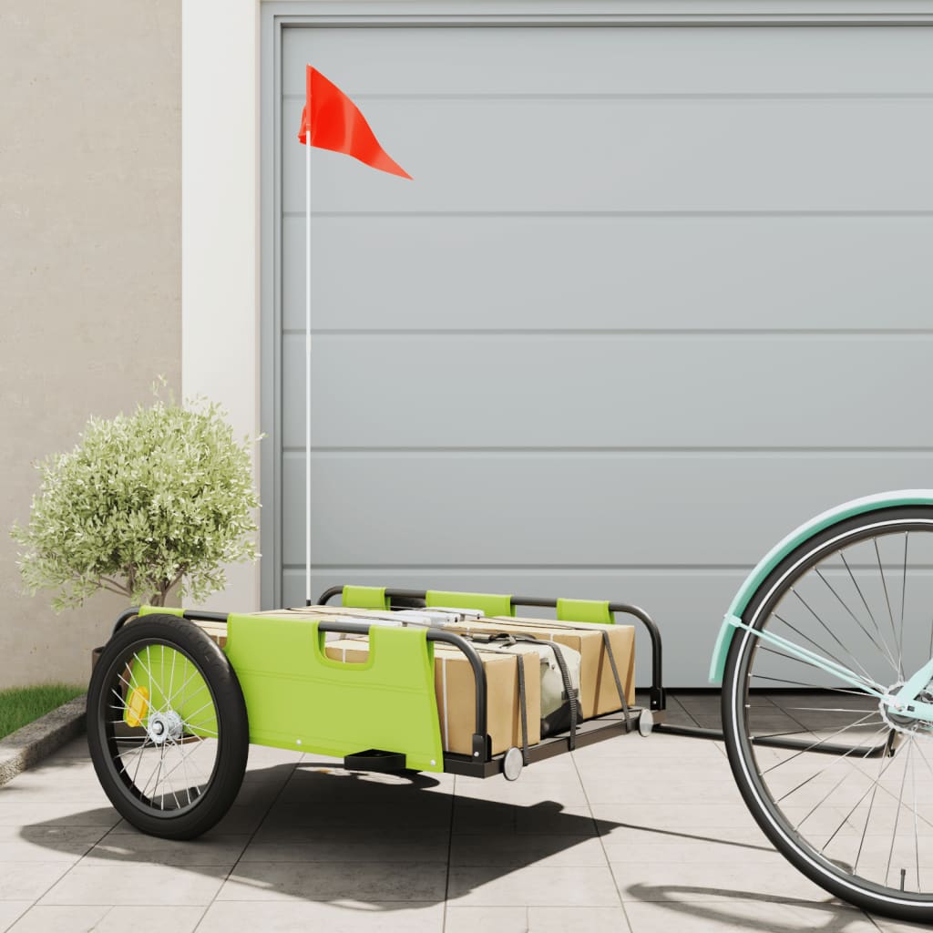 Cargo Bike Trailer Green Oxford Fabric and Iron - Sid & Sam