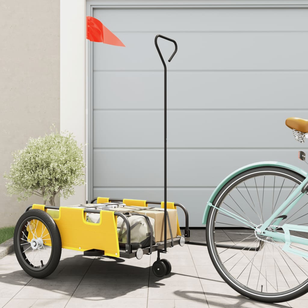 Bike Trailer Yellow Oxford Fabric and Iron - All Things Good