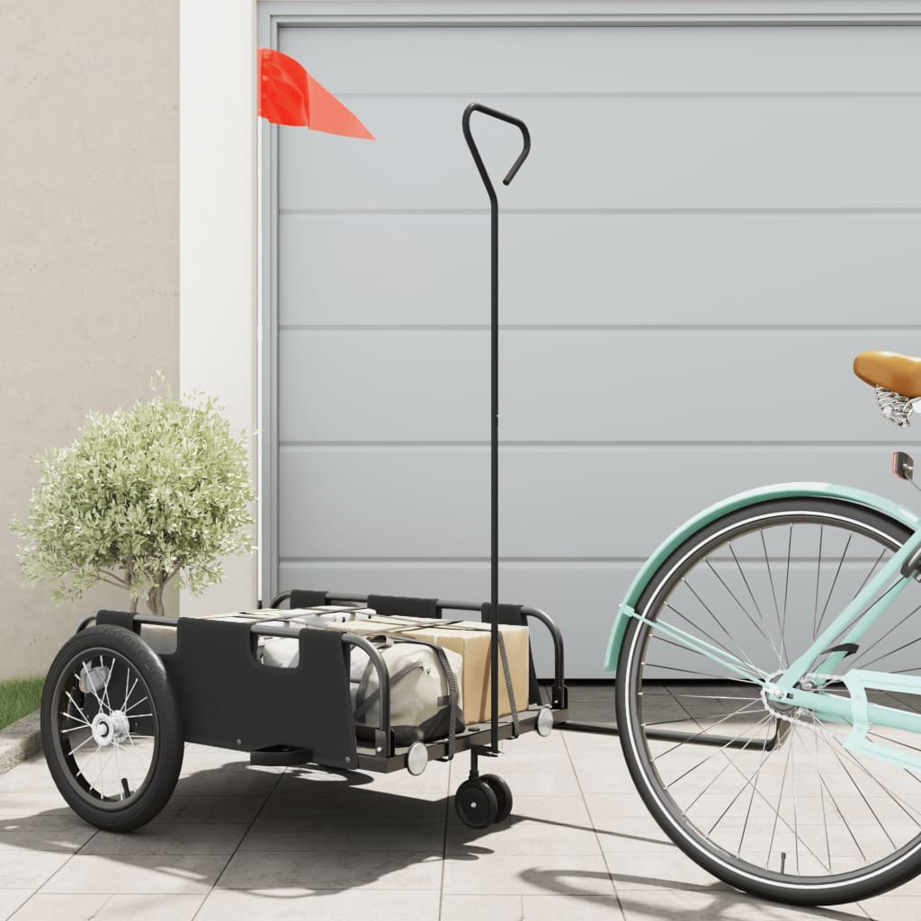 Bike Trailer Black Oxford Fabric and Iron - All Things Good