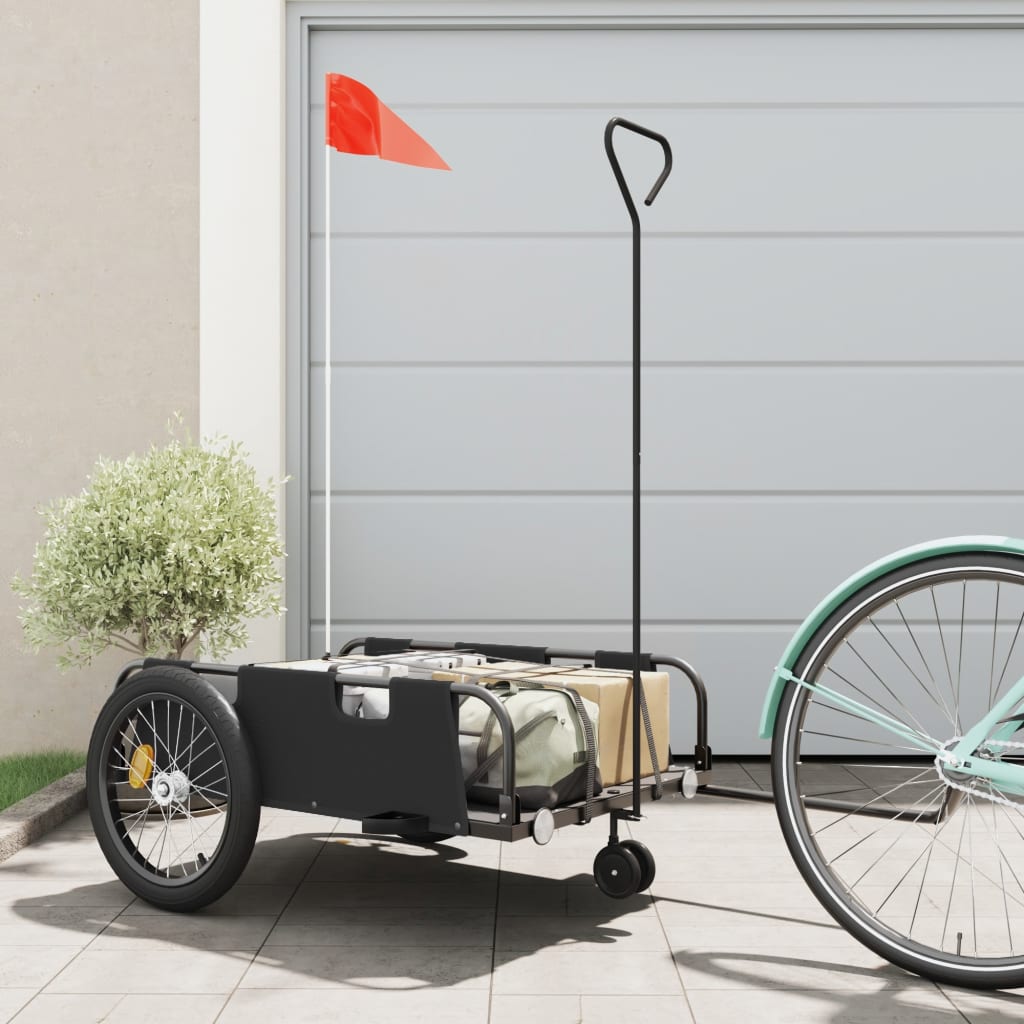Bike Trailer Black Oxford Fabric and Iron - Design Hut