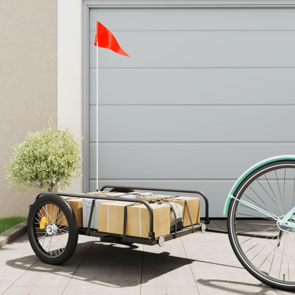 Bike Cargo Trailer Black 135x70x37 cm Iron - Sid & Sam