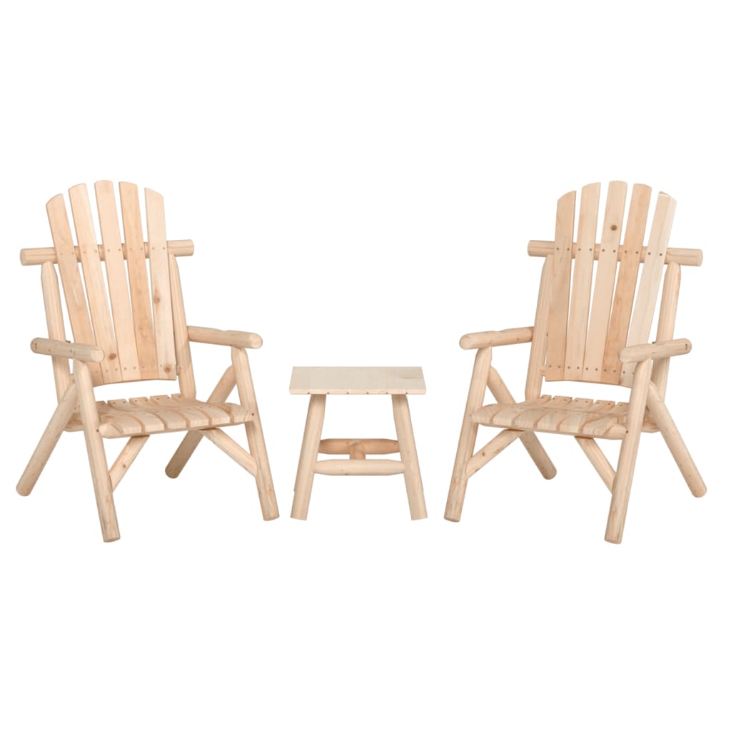 3 Piece Garden Lounge Set Solid Wood Spruce - Merlin Deals