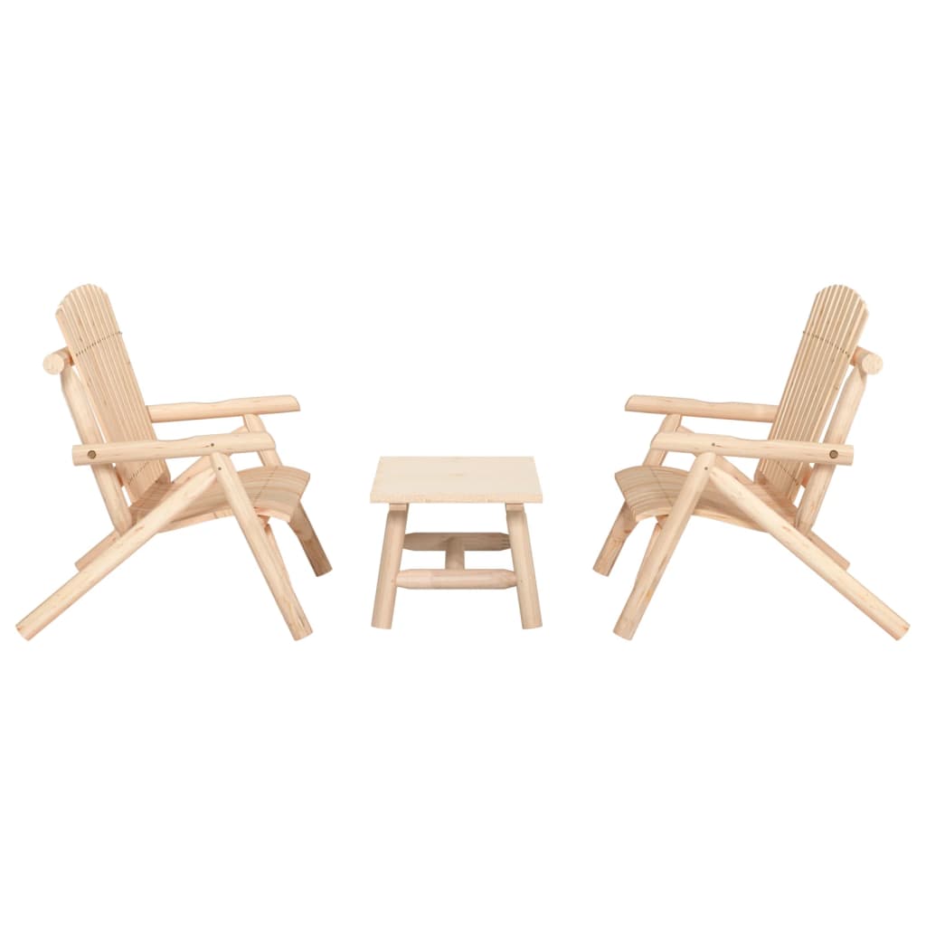 3 Piece Garden Lounge Set Solid Wood Spruce - R and M Furniture