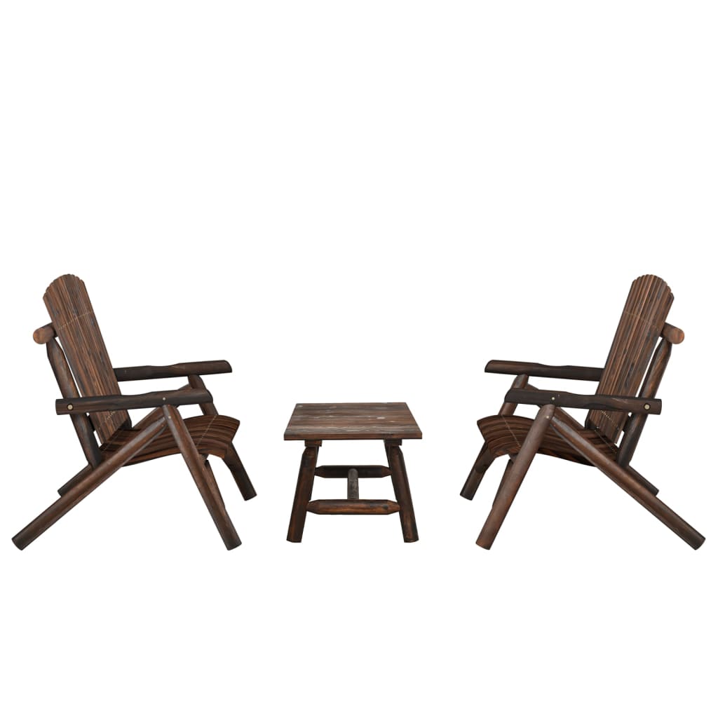 3 Piece Garden Lounge Set Solid Wood Spruce - Unbeatable Bargains