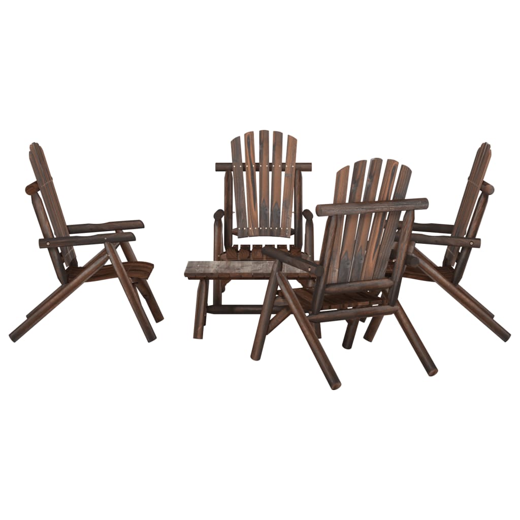5 Piece Garden Lounge Set Solid Wood Spruce - Design Hut