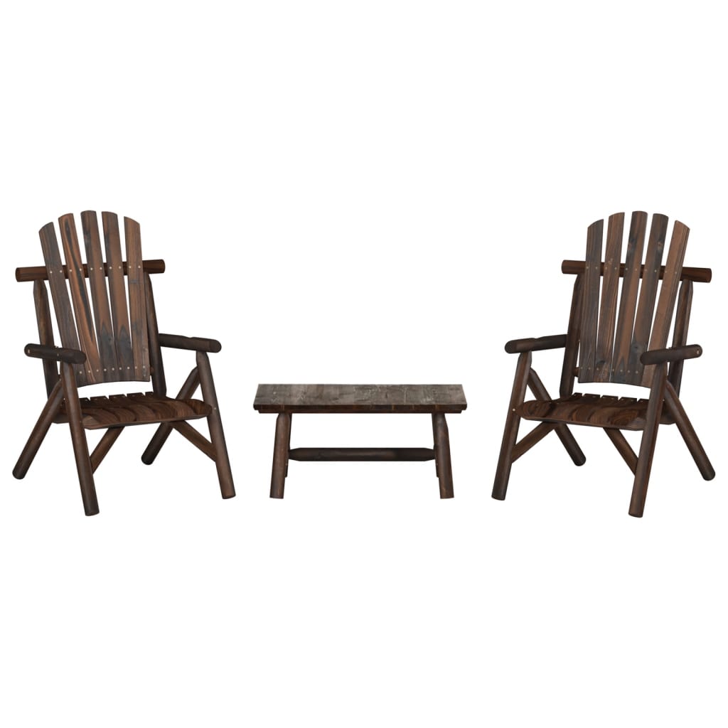 3 Piece Garden Lounge Set Solid Wood Spruce - R and M Furniture