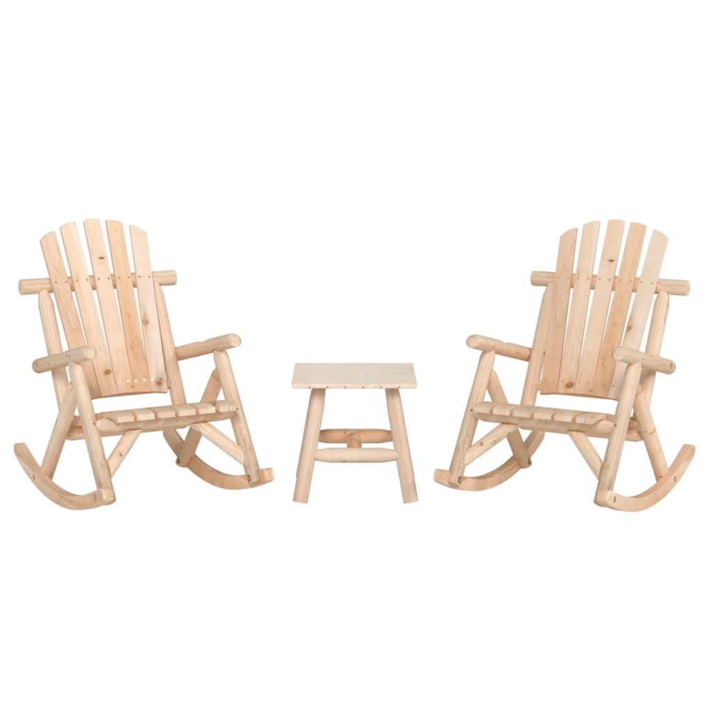 3 Piece Garden Lounge Set Solid Wood Spruce - Design Hut