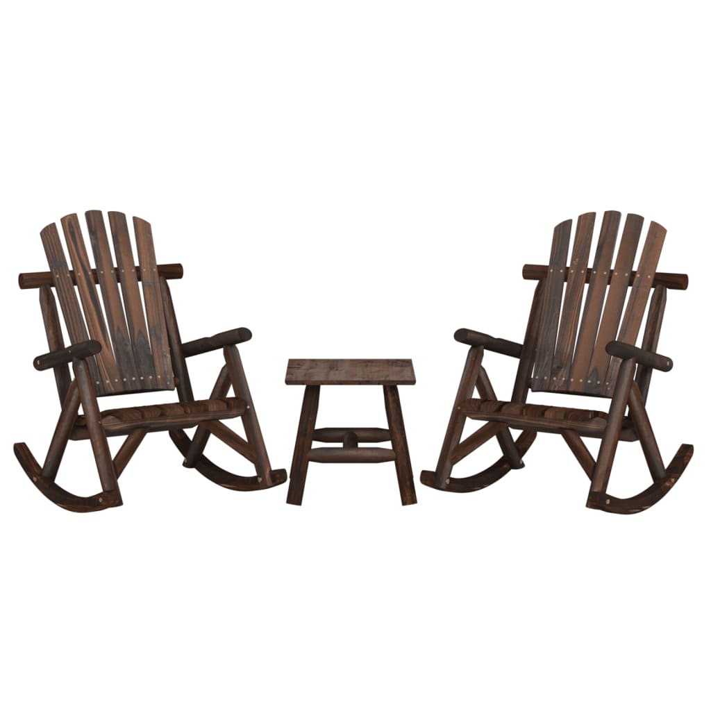 3 Pcs Garden Lounge Set Solid Wood Spruce - Merkel Designers