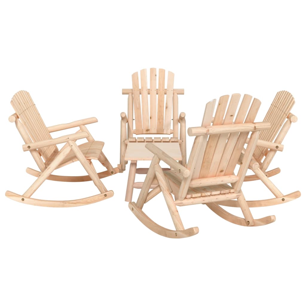 5 Pcs Garden Lounge Set Solid Wood Spruce - R and M Furniture