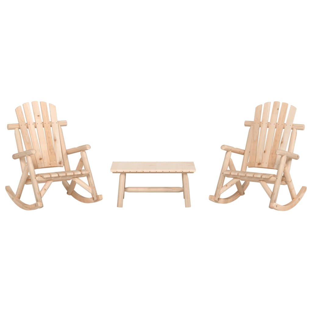 3 Pcs Garden Lounge Set Solid Wood Spruce - The Home Maker