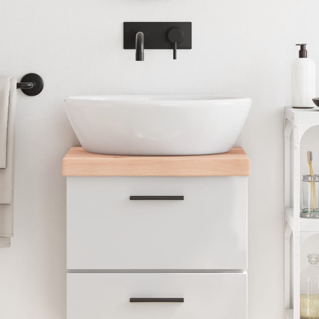 Bathroom Countertop 40x40x6 cm Untreated Solid Wood - Sid & Sam