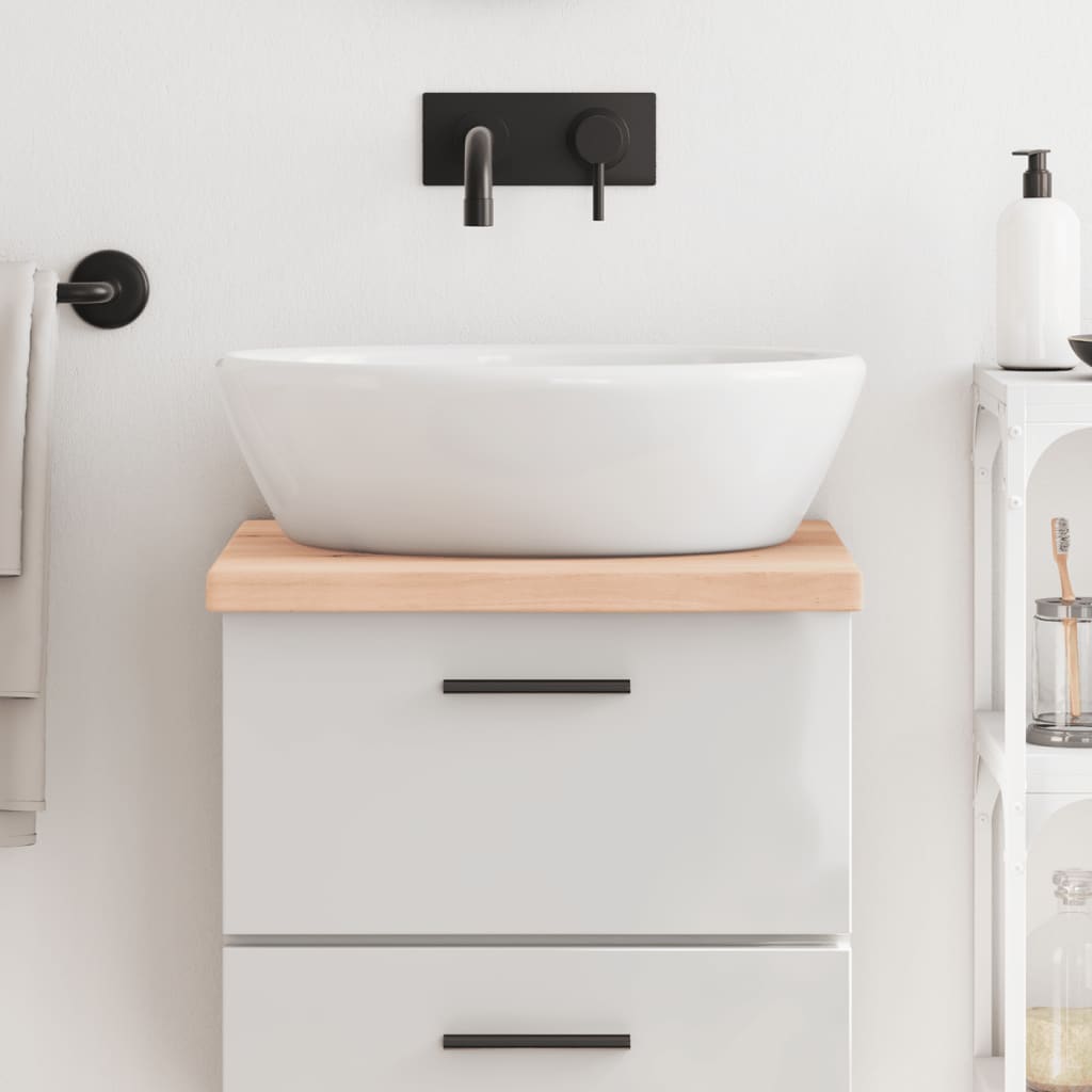 Bathroom Countertop 40x50x(2-4) cm Untreated Solid Wood - R and M Furniture