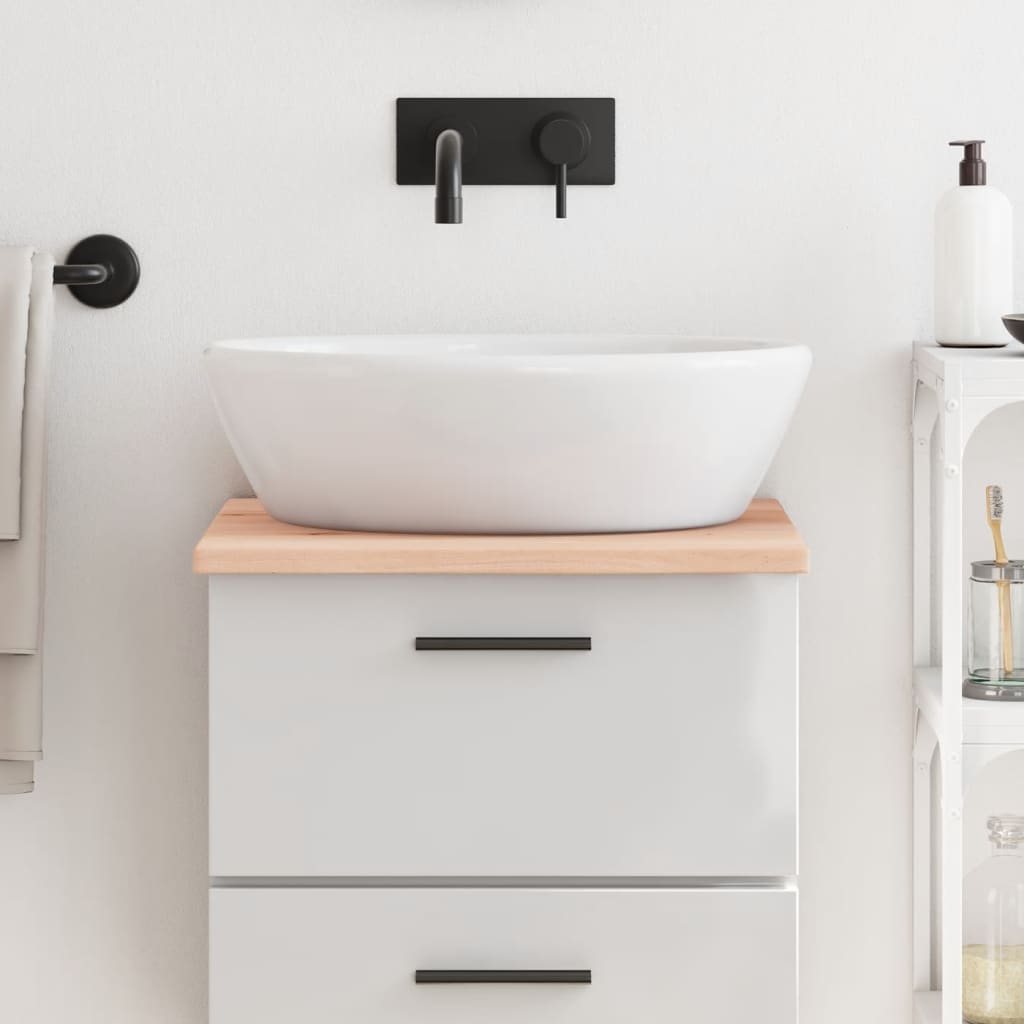 Bathroom Countertop 40x60x2 cm Untreated Solid Wood - R and M Furniture