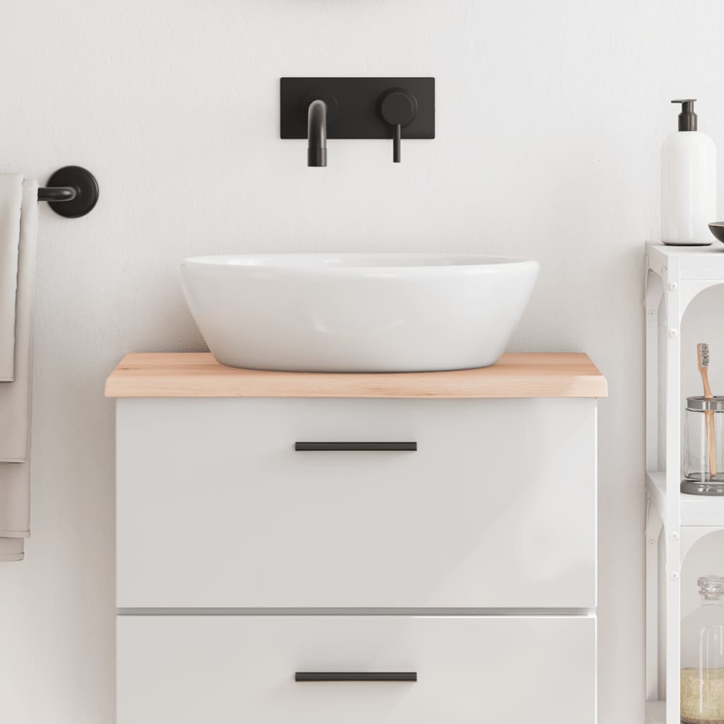 Bathroom Countertop 60x30x2 cm Untreated Solid Wood - R and M Furniture