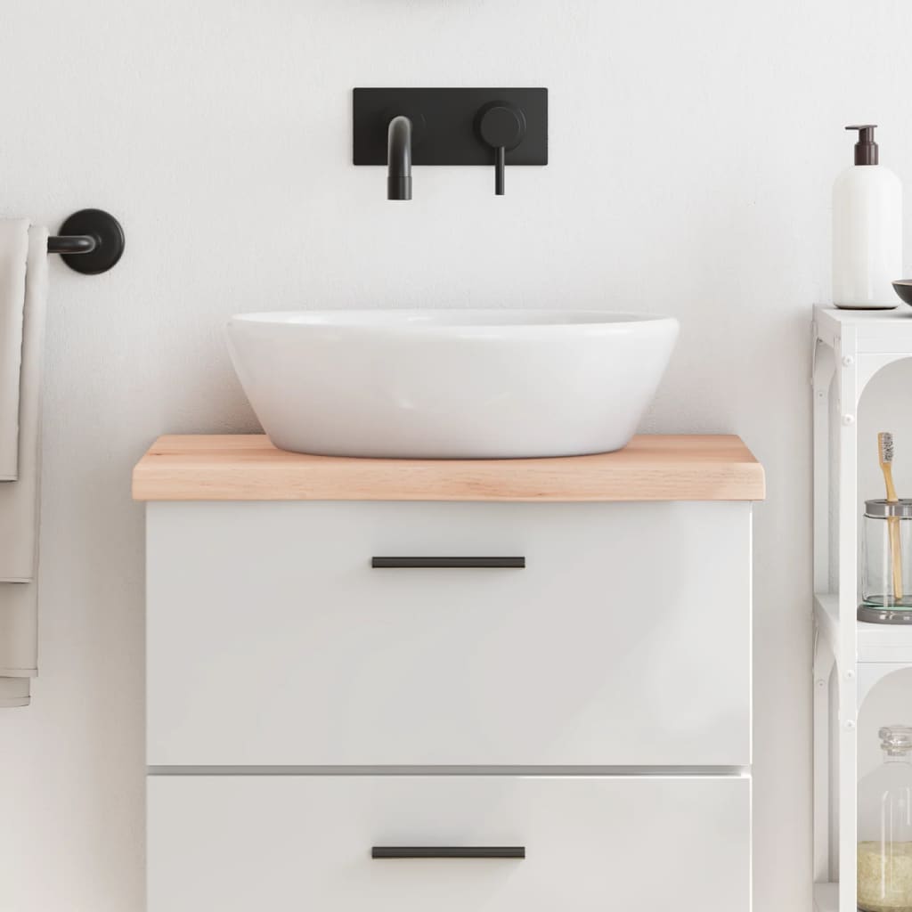 Bathroom Countertop 60x40x4 cm Untreated Solid Wood - Millennium Furniture