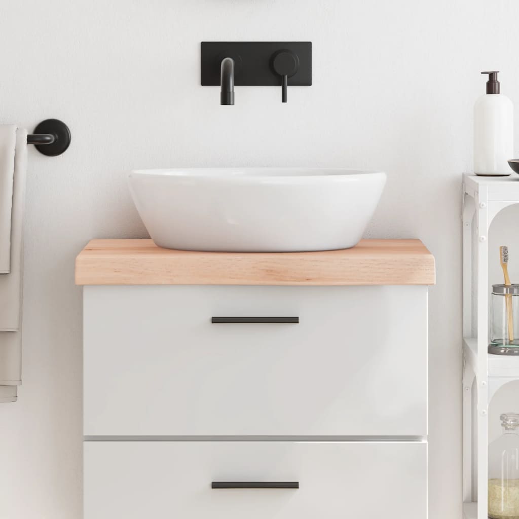 Bathroom Countertop 60x40x6 cm Untreated Solid Wood - Decor Base