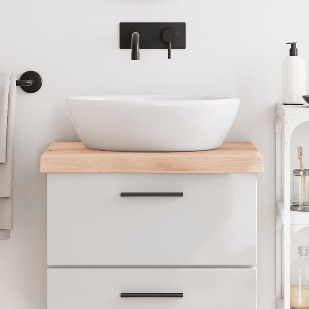 Bathroom Countertop 60x50x(2-6) cm Untreated Solid Wood - Merkel Designers