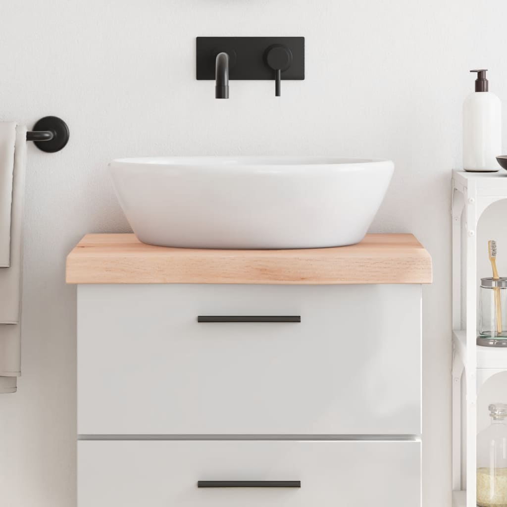 Bathroom Countertop 60x60x(2-6) cm Untreated Solid Wood - Millennium Furniture