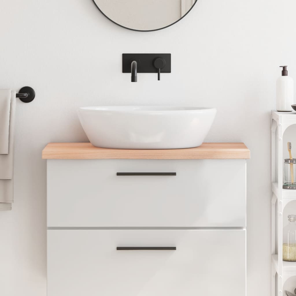 Bathroom Countertop 80x30x(2-4) cm Untreated Solid Wood - Merlin Deals