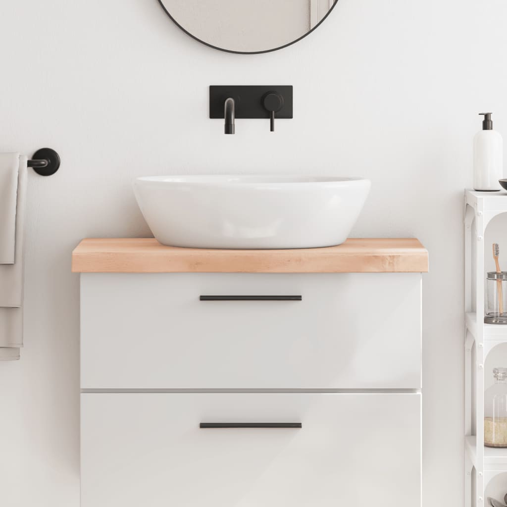 Bathroom Countertop 80x30x(2-6) cm Untreated Solid Wood - Tyrell & Tyrell