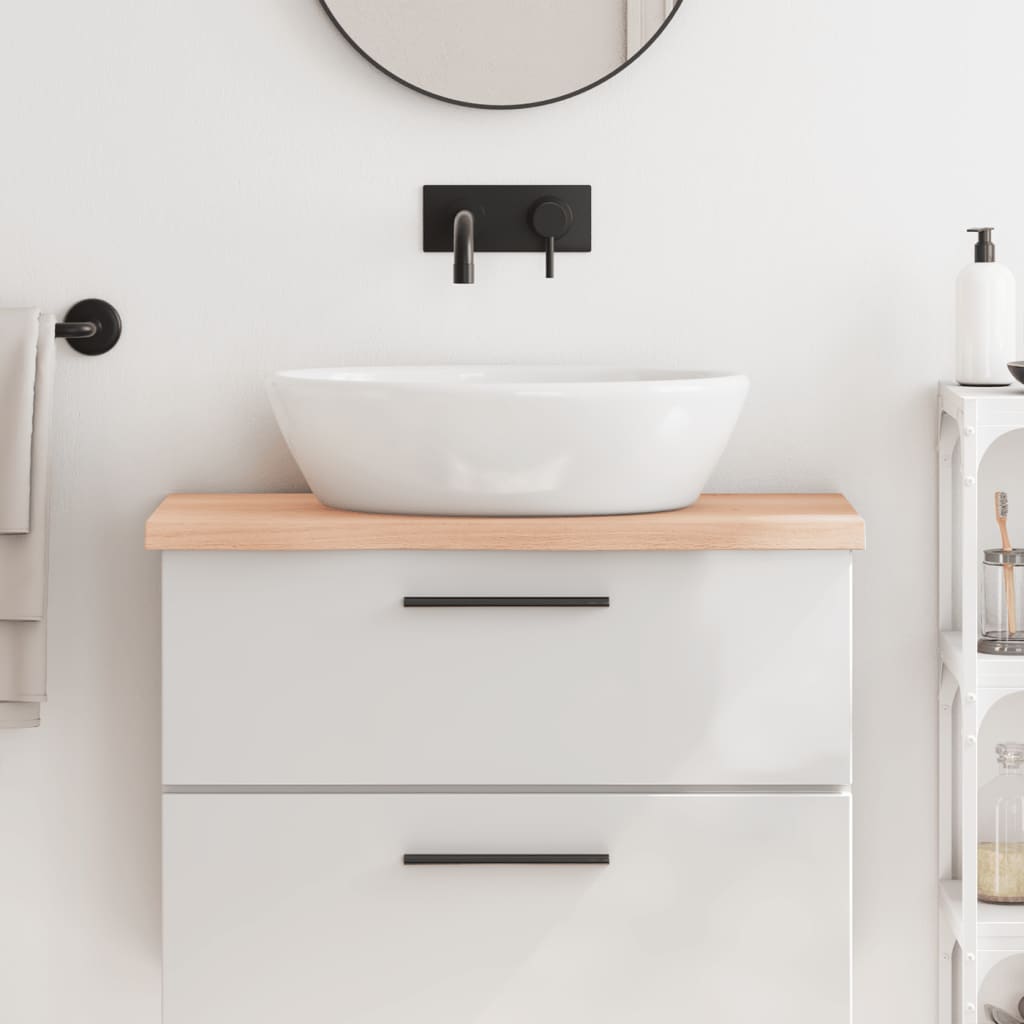 Bathroom Countertop 80x40x(2-4) cm Untreated Solid Wood - R and M Furniture