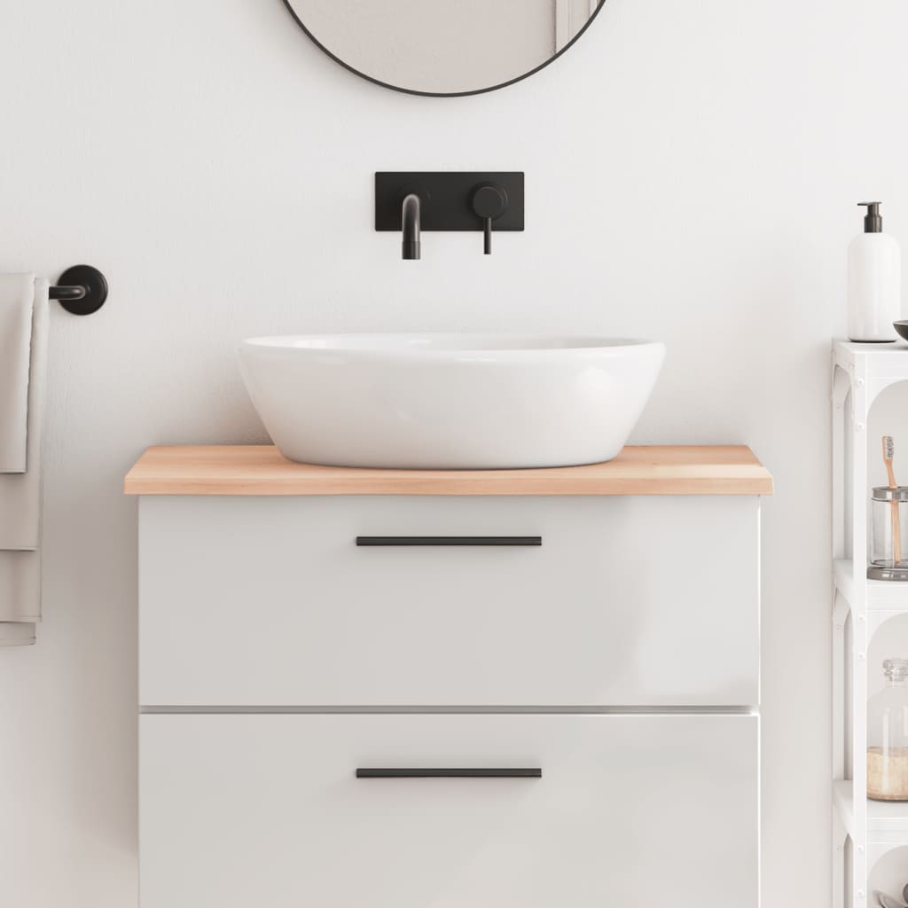 Bathroom Countertop 80x50x2 cm Untreated Solid Wood - R and M Furniture