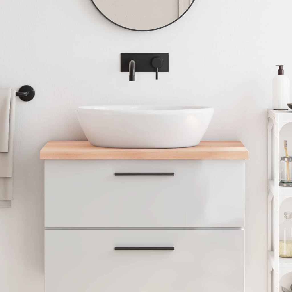 Bathroom Countertop 80x50x(2-4) cm Untreated Solid Wood - Merlin Deals