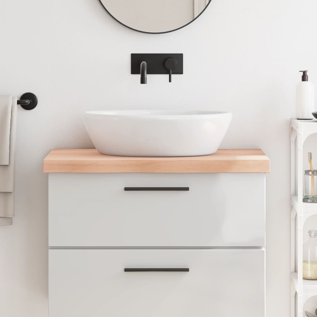 Bathroom Countertop 80x50x6 cm Untreated Solid Wood - Brittle & Co