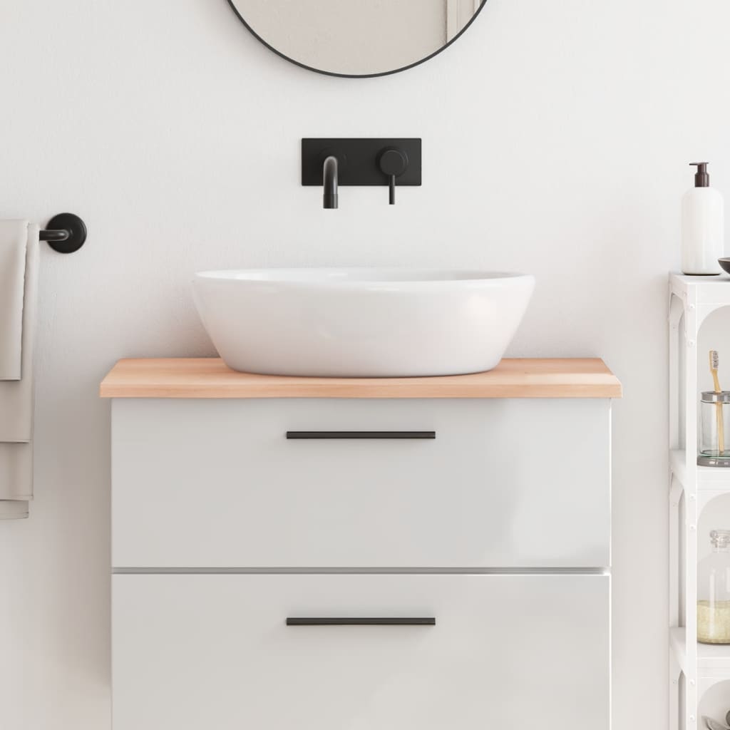 Bathroom Countertop 80x60x2 cm Untreated Solid Wood - Merlin Deals